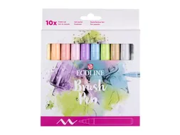Brushpen Talens Ecoline Pastel blister à 10 stuks assorti