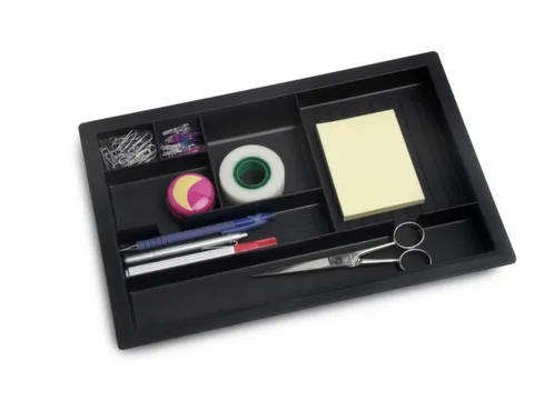 Inzetbak voor materiaal,7vakken,zwart