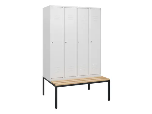 locker met bank,HxBxD 1950x1200x815mm,4vak,vak B 300mm,cil.-slot