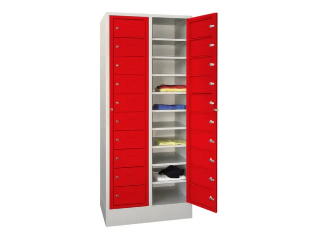 Wasgoedkast 1850x770x500 2x10 Vakken Sokkel Ral7035 Front Ral3000