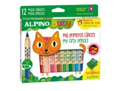 #Kleurpotloden Alpino Baby seta 12 st. + slijper