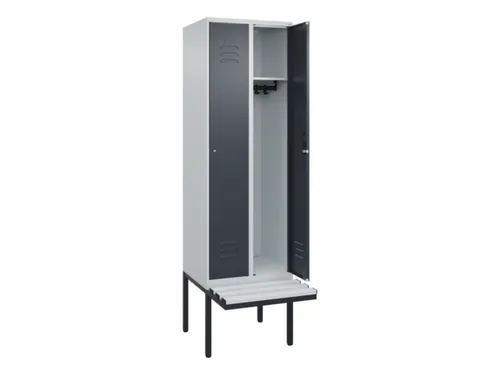 locker met bank,HxBxD 2120x600x815mm,2vak,vak B 300mm,cil.-slot