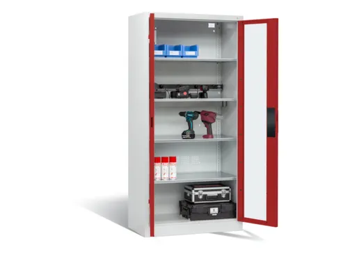 acculaadkast 1950x930x500mm 5stekkerdozen 230V cil.-slot front RAL3003