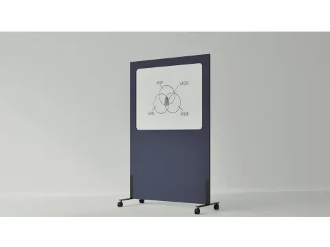 Silva verrijdbaar akoestisch whiteboard blauw 200x120cm