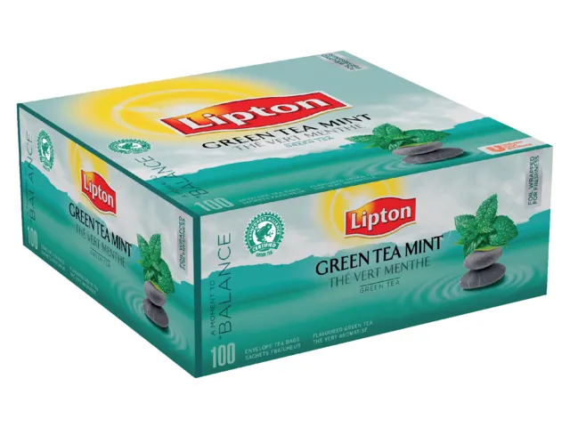 Thee Lipton Green Tea Mint Met Envelop 100Stuks