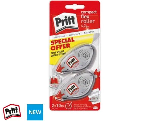 Correctieroller Pritt Compact Flex 4.2mmx10m Blister 2e halve prijs