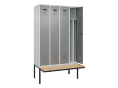 locker met bank,voor scheiding van kleding,HxBxD 2120x1200x815mm,4vak