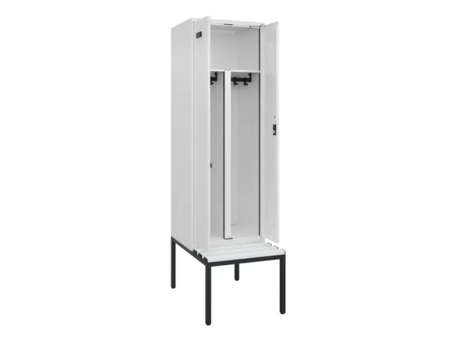 PBM-locker met bank,HxBxD 2120x600x815mm,2vak,vak B 300mm