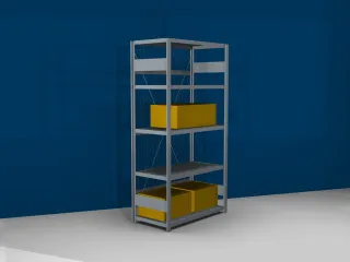 gaasachterwand,v. schroefstelling - basisveld,HxB 2000x1000mm,verzinkt - 3