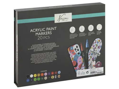 Acrylmarker Nassau set à 20 kleuren