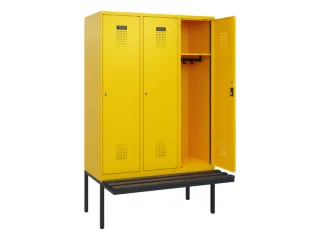 locker met bank,HxBxD 1950x1200x815mm,3vak,vak B 400mm,cilinderslot - 1
