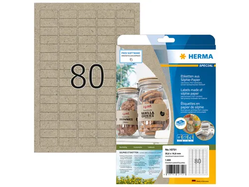 HERMA 10751 Silphie-papier Etiketten A4 35,6x16,9mm bruin 1600 stuks