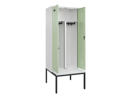 PBM-locker met bank,HxBxD 2120x800x815mm,2vak,vak B 400mm
