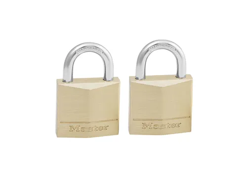 Hangslot MasterLock 130EURT 2 gelijksluitend messing 30mm