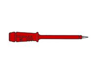 Meetpen Met Elastische Isolatiehuls 4mm Punt In Roestvrij Staal - Rood
