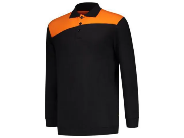 Tricorp 302004 Bicolor polosweater, zwart/oranje, maat 4XL, per stuk
