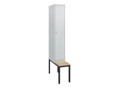 Armoire vestiaire avec banc HxlxP 1950x300x815mm 1compart.
