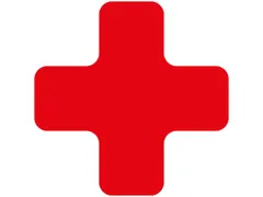 plaksymbool,plus,markering HxB 150x150mm,PVC,rood