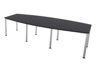vergadertafel,HxBxD 740x2800x1200mm,vatvormig,CC-zwart - 1