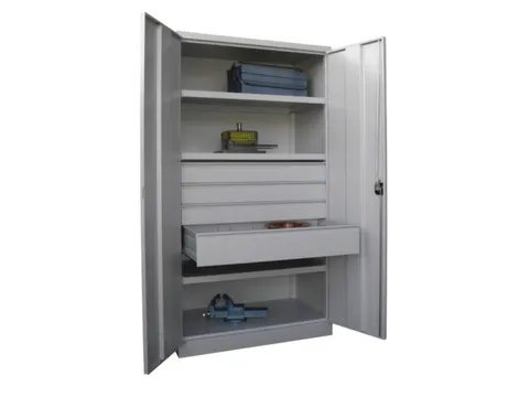 systeemkast,HxBxD 1950x1040x630mm,3xStalen bodem,RAL7035,front RAL7035