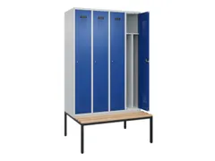 locker met bank,voor scheiding van kleding,HxBxD 2120x1200x815mm,4vak