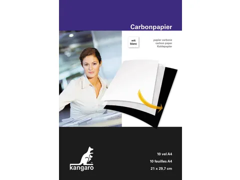 papier carbone, ft A4 (21 x 29,7 cm), blanc, paquet de 10 feuilles