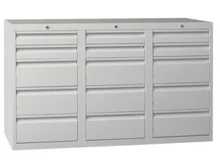 ladekast HxBxD 900x1500x500mm 15laden RAL7035 front RAL7035 - 3