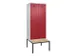 locker met bank,voor scheiding van kleding,HxBxD 2120x800x815mm,2vak