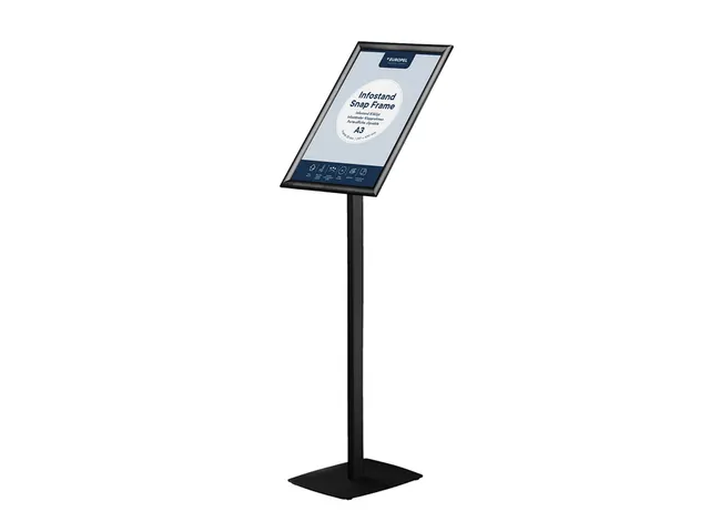 Support info Europel avec cadre clipsable A3 noir