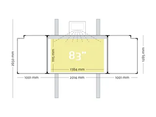 Projectiebord vijfvlaks 128x201cm kolom mat wit Extraflat touch finger - 2