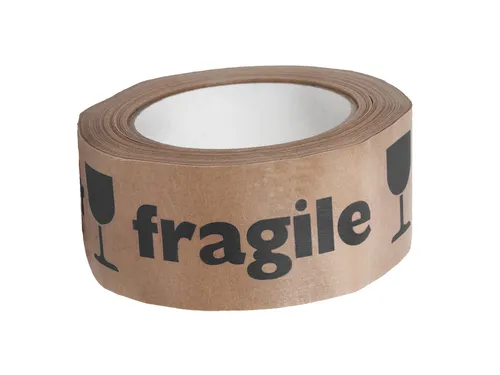 Waarschuwingstape IEZZY 50mmx50m 80% gerecycled papier bruin zwart