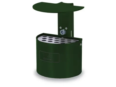 Asbak Halfrond Overkapping 2 liter 135x200mm Binnen/Buiten Groen