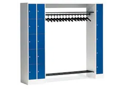 locker met kapstok,HxBxD 1950x2760x480mm,romp RAL7021,front RAL7021