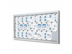 Vitrinekast mededelingenbord Outdoor 27xA4 met gasveer Zilver