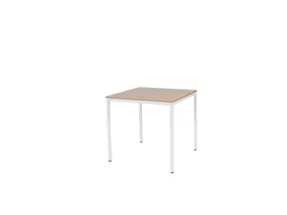 Domino Basic Tafel Vaste Hoogte 800x800mm Hav/Kers 25mm Wit 4-Poots - 1