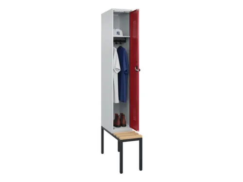 locker met bank,HxBxD 2120x300x815mm,1vak,vak B 300mm,draaigrendel