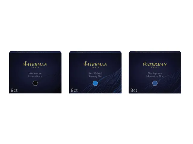 Inktpatroon Waterman lang Zwart 8 stuks