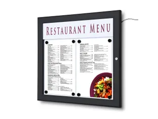 Outdoor Menubord LED Verlicht Met Logo Paneel 2xA4 Liggend - 1