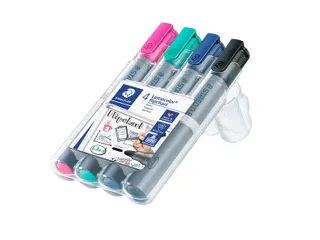 Viltstift Staedtler 356 voor flipover rond 2mm set à 4 stuks assorti - 2