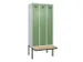 locker met bank,voor scheiding van kleding,HxBxD 2120x900x815mm,3vak
