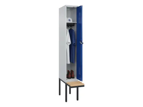 locker met bank,HxBxD 2120x300x815mm,1vak,vak B 300mm,draaigrendel