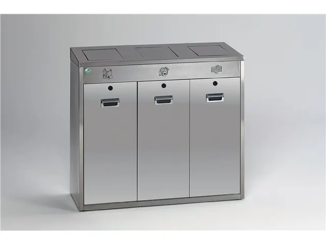 afvalverzamelstation 3x48 liter HxBxD 920x1000x430mm nee deksel RVS