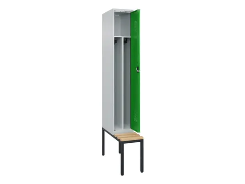 locker met bank,voor scheiding van kleding,HxBxD 2120x300x815mm,1vak