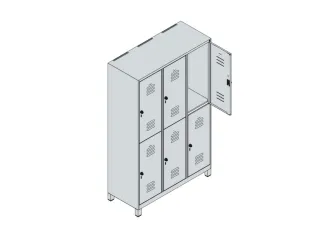 dubbeldekse locker,HxBxD 1950x1200x500mm,3x2vak.,vak B 400mm - 6