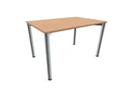 vergadertafel HxBxD 72x120x80cm rechthoekig Beuken 4voeten Alu