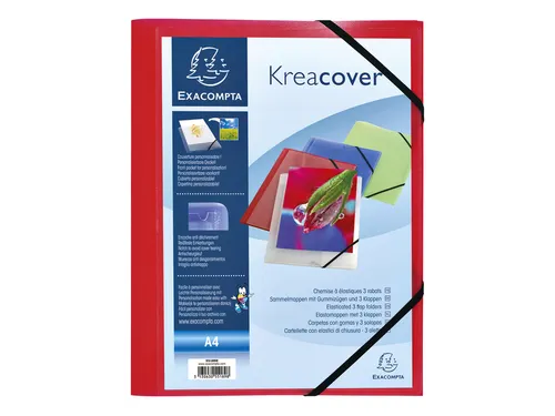 Elastomap Exacompta Kreacover A4 3 kleppen PP assorti
