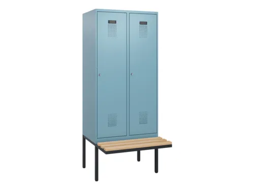 locker met bank,HxBxD 1950x800x815mm,2vak,vak B 400mm,cilinderslot