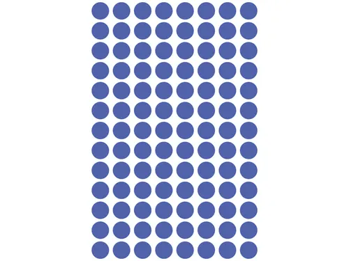 Etiket Zweckform 8mm rond blister 4 vel a 104 et. blauw Non-permanent