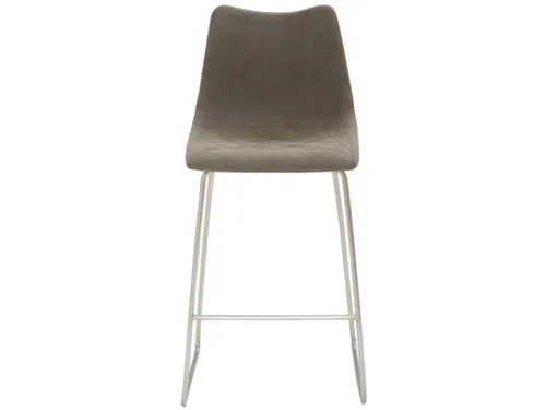 Barkruk mySOLO Sledeframe RVS met Zitting kunstleder Vintage Modder