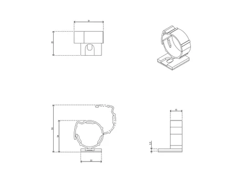Addit bevestigingsklemmen voor kabelrups ø15/25 mm Zwart 5 stuks